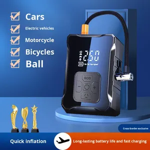 Pompe à air électrique portable haute puissance pour voiture avec affichage numérique en ABS et recharge USB - <span class=keywords><strong>Gonfleur</strong></span> de pneus multifonctionnel - Product Image 2