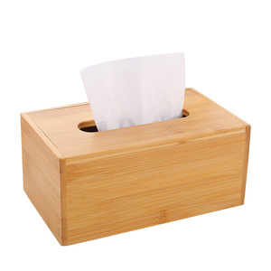 Boîte à mouchoirs en bois, bambou, carrée, écologique, pour la maison, l'hôtel, le restaurant, logo personnalisé disponible - Product Image 5
