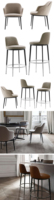 Mobilier moderne nordique à manger de fourrure gris haut tabouret chaises pour salle à manger et restaurant style