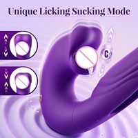 3-in-1 Zungen-Leck- und Klatsch-Stimulator G-Punkt Klitoris Massagegerät Vibrator Dildo Anal Butt Plug Erwachsenen-Sexspielzeug für Frauen