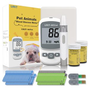 Urit - Promotion Exceptionnelle : Lecteur de <span class=keywords><strong>Glycémie</strong></span> pour Animaux de Compagnie à Prix Avantageux avec 50 Bandelettes et Lancettes Sanguines pour Chiens et Chats - Product Image 2