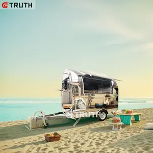 Verità natale camion cibo in acciaio inox mobile rimorchio gelato carrello con attrezzature da cucina per la vendita