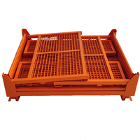 Cage en treillis métallique revêtue galvanisée Conteneur de stockage empilable Cage en fil d'acier pour le stockage logistique et la protection en entrepôt