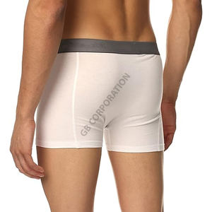 Boxer pour hommes en coton tricoté extensible personnalisé 100% grande taille slip mi-haut confortable style classique sous-vêtements pour adultes respirant - Product Image 5