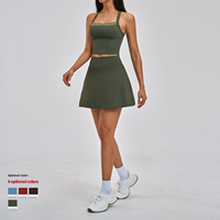 XW-TZ6116-16 Vêtements de sport très demandés, tenue de sport de haute qualité, ensemble de fitness, jupe de tennis, ensemble de yoga 2 pièces