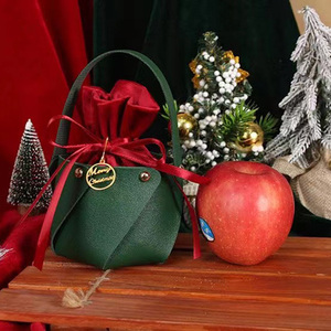 Boîte cadeau de Noël pour pommes, emballage créatif, petit sac cadeau pour bonbons, boîte cadeau pomme pour la veille de Noël - Product Image 5