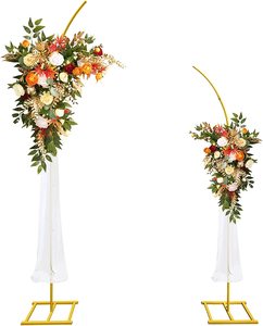 Juego de accesorios de boda de 2 soportes de hierro forjado arco de Metal soporte de fondo arco ornamental para decoración de fiesta de escenario de boda - Product Image 2