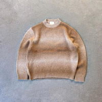 Pull Col Rond Homme Personnalisé OEM Manches Longues Rayé Dégradé Tricoté Jacquard en Mohair