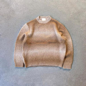 Kundenspezifischer OEM Rundhalspullover Langarm Gestreifter Herrenpullover Strickpullover mit Farbverlauf Jacquard-Strickware Herren Mohair-Pullover - Product Image 2