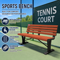 Banc extérieur moderne en alliage d'aluminium pour 2 ou 3 personnes, idéal pour les terrains de basketball, de football, de tennis, de padel – Banc de loisirs, chaise longue, banc allongé