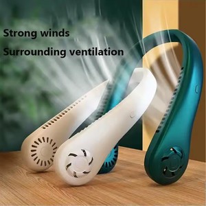 Nouveau ventilateur portable sans lame pour le cou, mains libres, vert armée, flexible, ventilateur de cou de classe A, 2023 - Product Image 6