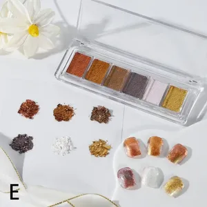 Polvo de Uñas Metálico Estilo Aurora Ultra Brillante de 6 Colores, Polvo Mágico de Espejo con Efecto Cromo y Cristal - Product Image 2