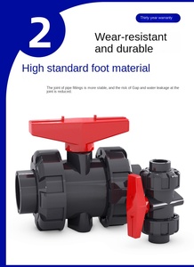 <span class=keywords><strong>PVC</strong></span> Double Union Ball Valve Manuel Haute Température Eau Pneumatique Gaz <span class=keywords><strong>Clapet</strong></span> <span class=keywords><strong>anti</strong></span>-<span class=keywords><strong>retour</strong></span> avec Interrupteur D'arrêt Raccords Joints - Product Image 5
