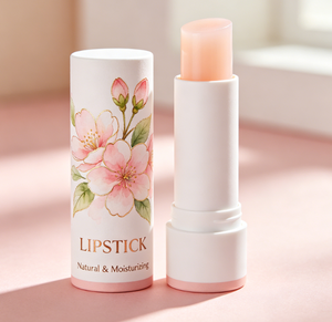 Eco Friendly 100% Biodegradable Recyclable Custom Cylinder Lip Balm Tube with Gold <b>Foil</b> Kraft Paper Packaging and Magnet - Product Image 1