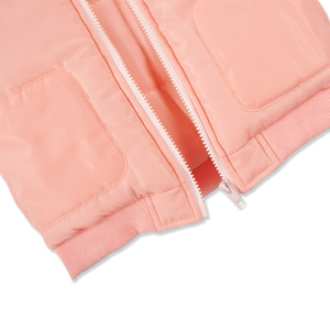 Gilet di fabbrica personalizzato per bambini autunno inverno tinta unita senza maniche con Zip trapuntata per bambini giacca da esterno per bambine - Product Image 5
