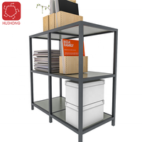 Bibliothèque industrielle vintage à 3 niveaux avec étagères de rangement optimale pour les meubles de bureau à domicile et les étagères