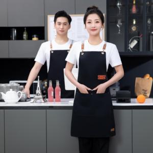 Tablier en coton ciré Bavoir Style japonais Sushi Bar Vente en gros Logo personnalisé Nettoyage de toile Tailles personnalisées Soutien Tablier de taille personnalisé - Product Image 4