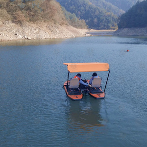 Catamaran gonflable personnalisé d'usine de la Chine avec <span class=keywords><strong>moteur</strong></span> électrique, <span class=keywords><strong>bateau</strong></span> de sièges tandem avec auvent de parasol - Product Image 6