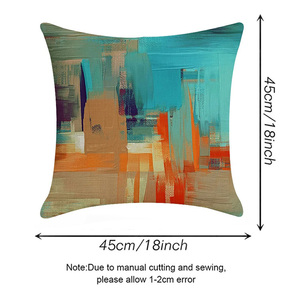 Vendita calda arancione arte astratta fodere cuscino decorativo per la casa di lino divano lombare federa - Product Image 3