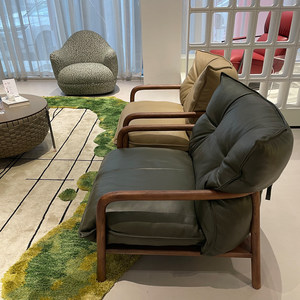 Fauteuil de salon, bureau, club ou villa en cuir véritable blanc, style nordique moderne rétro, avec pieds en bois de frêne, d'<span class=keywords><strong>occasion</strong></span> - Product Image 4