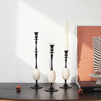 Porte-bougie en métal au design moderne et simple, style Art Déco, en forme de goutte d'eau, pour la décoration de table à manger