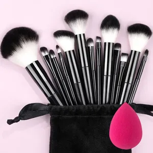Ensemble de 8 à 20 pinceaux de maquillage doux et moelleux pour fard à paupières, détails, correcteur, blush, poudre libre, fond de teint, illuminateur – Outil de beauté - Product Image 1