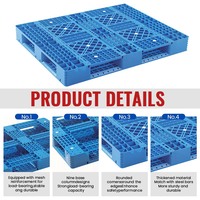 Palette en plastique 1300x1100 avec 8 tubes en acier, entrée 4 directions, dessus grillagé en PEHD empilable pour entrepôt frigorifique et logistique