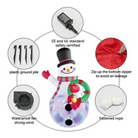 Décorations de jardin d'extérieur, bonhomme de neige gonflable de Noël avec couronne, lumières de scène rotatives LED, décoration gonflable