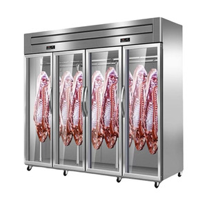 Exhibidor de Carne de Acero Inoxidable y Vidrio de Temperatura Única de 3500L para Carne de Cerdo y Res, con Gancho Gratuito y Refrigerador - Product Image 1