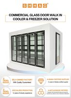 Peralatan pendingin kulkas komersial pintu kaca, peralatan pendingin kulkas dengan rangka Aloi aluminium dan lampu Led