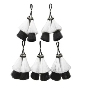 Chinese Handicrafts 3-4 Inch Real Horse hair Tail Tassels For Boots And Bags And Jewelry