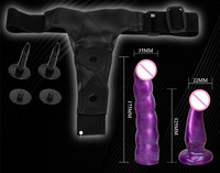 Double Strapon Réaliste Ultra-Élastique avec Harnais – Godemichet à Sangle pour Lesbiennes, Jouets Sexuels pour Couples, Femmes et Gays