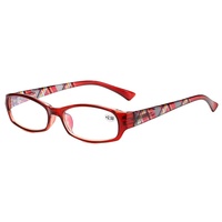 Gafas de lectura con bloqueo de luz azul para mujer con bisagra de resorte Revestimiento antirreflectante Marco cuadrado Logotipo personalizado Marco rojo y negro