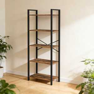 Estantería Jianfeng de cinco niveles, 60x30x153cm, color roble, estante de almacenamiento multiusos para el hogar, oficina, cocina, balcón - Product Image 1