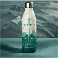 Thermos en acier inoxydable personnalisé avec nouveau design Seattle Souvenir chaud/froid vide couvercle de bouteille d'eau de qualité alimentaire caractéristiques thermiques