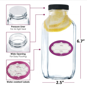 Botella <span class=keywords><strong>de</strong></span> Vidrio Clásica Francesa <span class=keywords><strong>de</strong></span> 16 oz <span class=keywords><strong>con</strong></span> Tapa <span class=keywords><strong>de</strong></span> Plástico/Metal para Jugo Frío, Agua, Café - Product Image 5