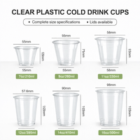 Gobelets en plastique PET transparents jetables écologiques Cundao avec logo personnalisé, à paroi simple, diamètre 92 mm, 7/9/11/12/14/16 oz, pour café glacé