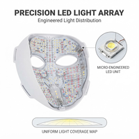 Masque facial LED continu et pulsé avec sources de lumière multi-longueurs d'onde pour les soins de beauté