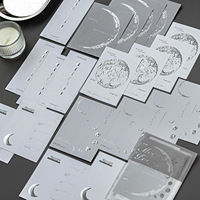 Bloc-notes gaufré en feuille d'argent, série papier à lettres vintage léger pour journal, décoration de base, notes de messages, scrapbooking, papeterie DIY