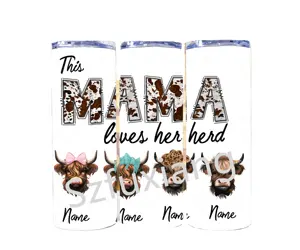 Özel kişisel adı Mama seviyor küçük inek 20oz süblimasyon moda kupalar anne için mükemmel anneler günü hediyesi
