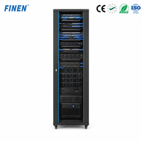 Baie de serveur ventilée F800 22-47U 19 pouces en acier SPCC avec porte vitrée pour salle informatique bancaire, bureau et centre de données périphérique