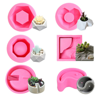 Produit en ligne chaud bricolage faisant du plâtre préfabriqué ciment Vase plante Pot moule béton résine Silicone caoutchouc Pot de fleur moule