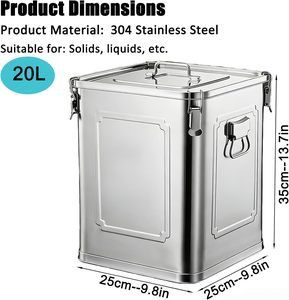 Ensemble de récipients de stockage <span class=keywords><strong>alimentaire</strong></span> en acier inoxydable SS304 de qualité <span class=keywords><strong>alimentaire</strong></span>, hermétiques et étanches, pour café, huile, cuisine - Product Image 5