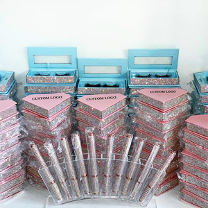 थोक कस्टम स्फटिक बरौनी बॉक्स नई डिजाइन त्योहार Bling Bling पार्टी बरौनी पैकेजिंग बॉक्स - Product Image 2