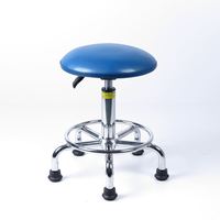 Tabouret de laboratoire, chaises en métal avec anneau de pied