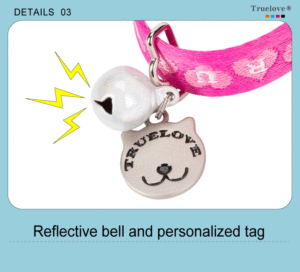 Truelove - Conjunto de Correa y Arnés Ajustable de Lujo para Gatos, Resistente a Huydas, con Placa de Identificación, Campana y Reflectante, para Perros - Product Image 5