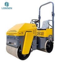 Machine de compactage de rouleau de route à double tambour en acier de 1 tonne