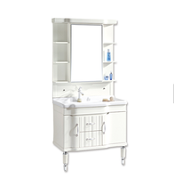 Armoire moderne étanche en pvc avec double évier, armoire à lavabo rotative en acrylique, miroir de salle de bains, style français