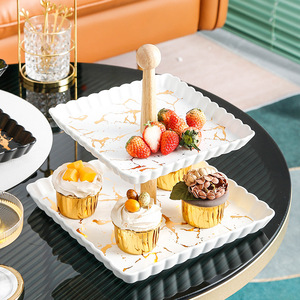 3-Tier Serving <strong>Tray</strong> Cupcake Stand Fruit PlateS Holder <strong>Desserts</strong> Snack Plate for Christmas Wedding Party Cake <strong>Dessert</strong> <strong>Tray</strong> - Product Image 4