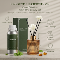 Difusor de Aromas de Lujo - Capacidad de 500 ml, Aroma Frutal, Diseño Moderno y Lujoso para una Atmósfera Relajante en el Hogar